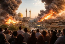 انفجارات عنيفة ، مدينة قم وسط إيران ، إيران ، حجم أضرار الحرب